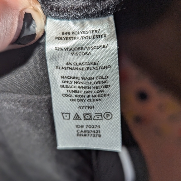 The Straight Ann Taylor Pants Black Mid Rise Bi-stretch Viscose Elastane 8 NEW - Picture 5 of 12